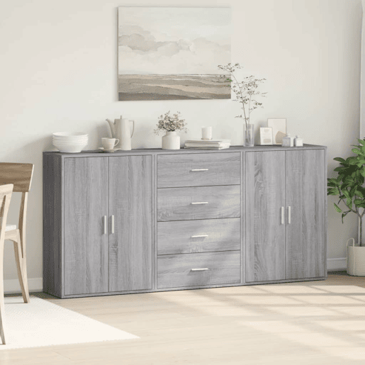 Aparadores - Bufetes - Móveis de apoio 3 pcs 60x31x84 cm derivados madeira cinzento sonoma pt5324