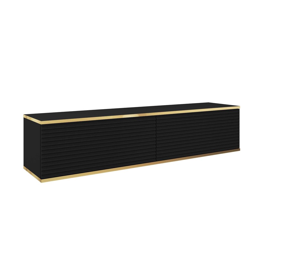 Mueble de tv oro mdf 135x32x30 negro, dorado