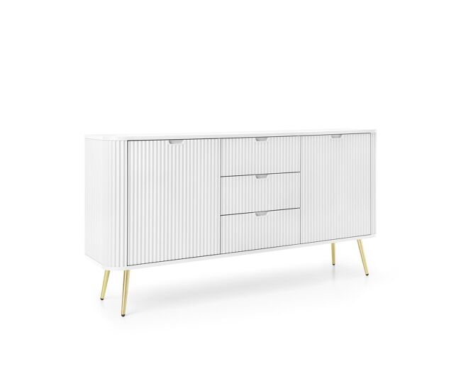 Aparador zova 168x39x87 blanco, dorado