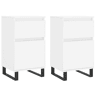 Aparadores - Bufetes - Móveis de apoio 2 pcs 40x35x70 cm derivados de madeira branco pt5173