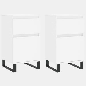 Aparadores - Bufetes - Móveis de apoio 2 pcs 40x35x70 cm derivados de madeira branco pt5173