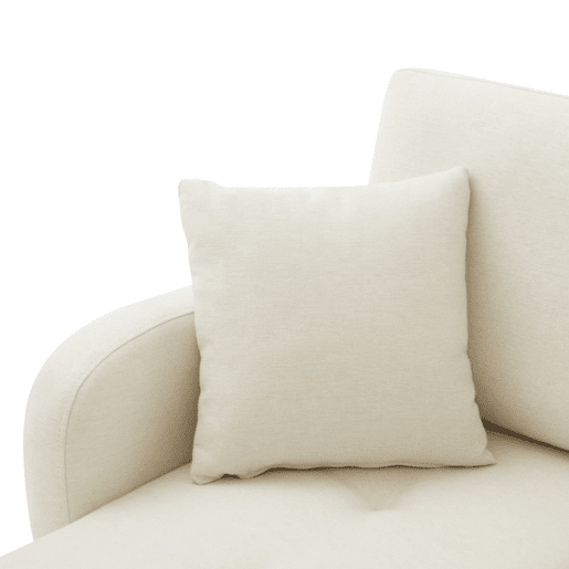 Sofá de canto de 3 lugares 166x118x77 cm - Chaise longue, algodão-linho, modular - bege