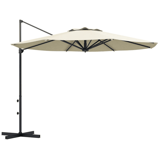 Outsunny Chapéu de Sol Excêntrico Ø294x242 cm Chapéu de Sol de Jardim com Altura Ajustável Mastro Giratório 360° Ângulo Ajustável e Ventilação Superior para Pátio Piscina Creme Outsunny Chapéu de Sol Excêntrico Ø294x242 cm Chapéu de Sol de Jardim com Altura Ajustável Mastro Giratório 360° Ângulo Ajustável e Ventilação Superior para Pátio Piscina Creme