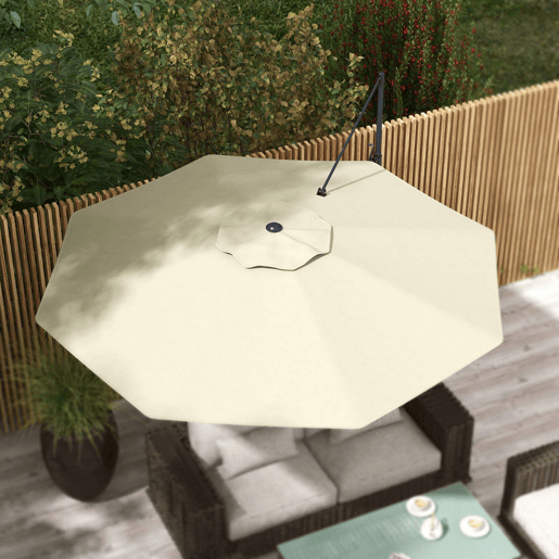 Outsunny Chapéu de Sol Excêntrico Ø294x242 cm Chapéu de Sol de Jardim com Altura Ajustável Mastro Giratório 360° Ângulo Ajustável e Ventilação Superior para Pátio Piscina Creme Outsunny Chapéu de Sol Excêntrico Ø294x242 cm Chapéu de Sol de Jardim com Altura Ajustável Mastro Giratório 360° Ângulo Ajustável e Ventilação Superior para Pátio Piscina Creme