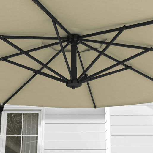 Outsunny Chapéu de Sol Excêntrico Ø294x242 cm Chapéu de Sol de Jardim com Altura Ajustável Mastro Giratório 360° Ângulo Ajustável e Ventilação Superior para Pátio Piscina Creme Outsunny Chapéu de Sol Excêntrico Ø294x242 cm Chapéu de Sol de Jardim com Altura Ajustável Mastro Giratório 360° Ângulo Ajustável e Ventilação Superior para Pátio Piscina Creme