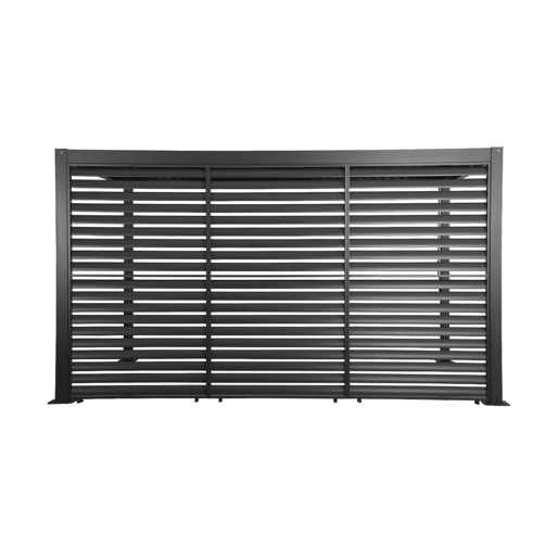 Pérgola bioclimática de alumínio e aço 3x4m + 3 persianas 1.3m Antracite - 392x292x231 cm