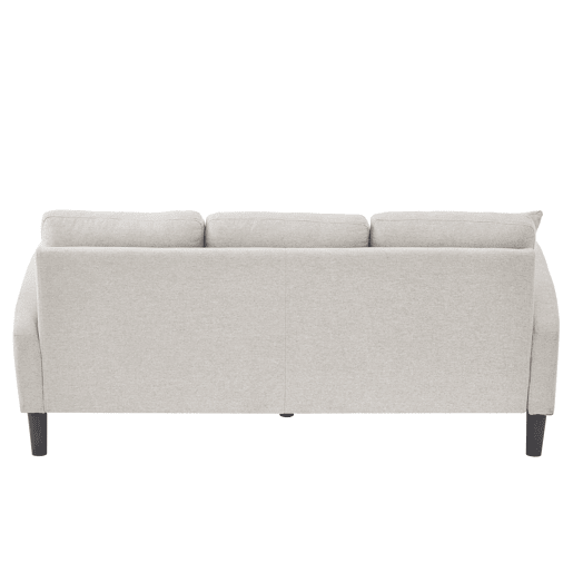 Sofá de canto em L 3 lugares 166x118x77 cm - modular com chaise longue - Cinza claro