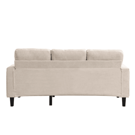Sofá modular L 3 lugares - com pufe extragrande e luzes LED - Bege