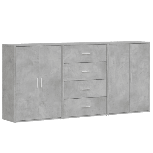 Aparadores - Bufetes - Móveis de apoio 3 pcs 60x31x84 cm derivados madeira cinzento cimento pt5323