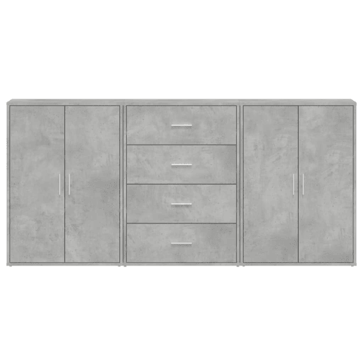 Aparadores - Bufetes - Móveis de apoio 3 pcs 60x31x84 cm derivados madeira cinzento cimento pt5323