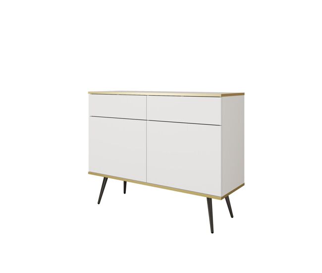 Aparador oro 107x39x85 blanco