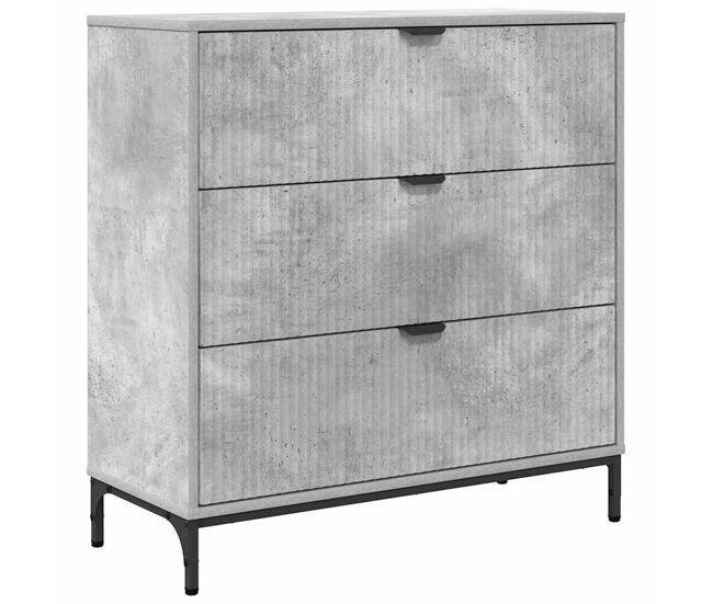 Aparador - mueble de almacenamiento gris concreto 79,5 x 33 x 82 cm madera de ingeniería es4061