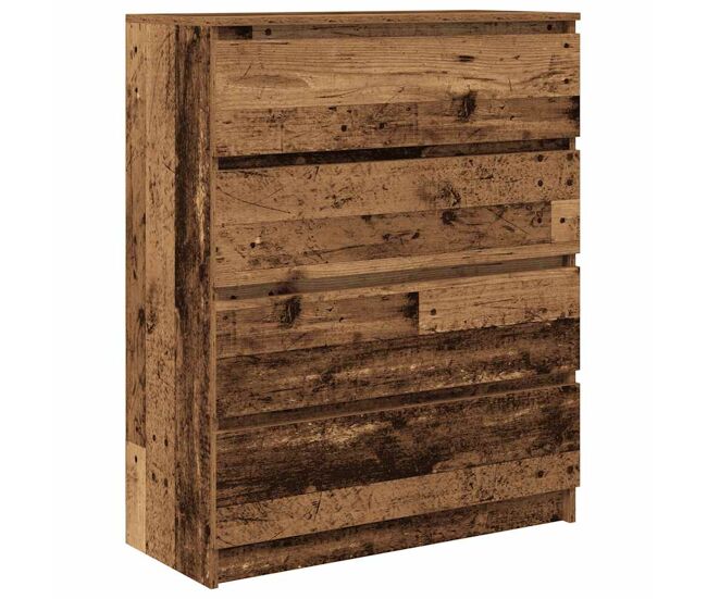 Aparador - mueble de almacenamiento de madera vieja 80x35x99 cm madera de ingeniería es4033
