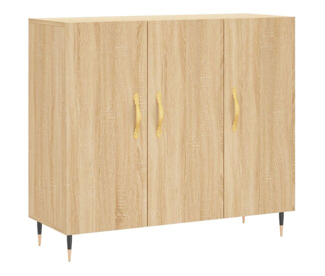 Aparador - mueble de almacenamiento de madera de ingeniería roble sonoma 90x34x80 cm es3794