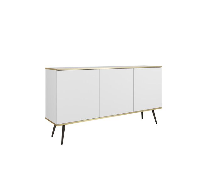 Aparador oro 160x39x85 blanco
