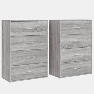 Aparadores - Bufetes - Móveis de apoio 2 pcs 60x31x84 cm derivados madeira cinzento sonoma pt5199