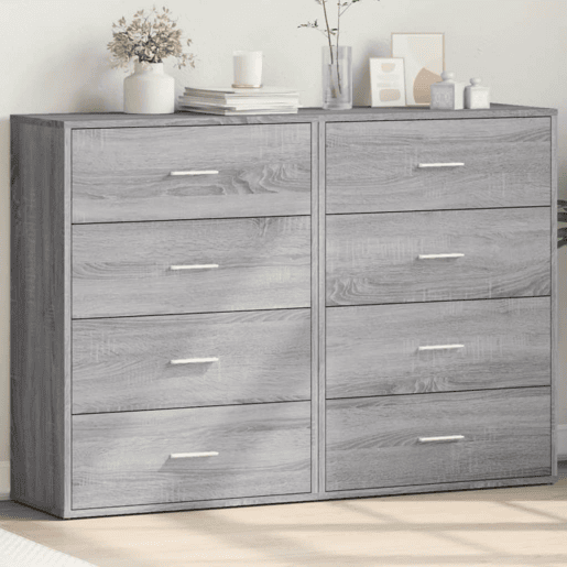 Aparadores - Bufetes - Móveis de apoio 2 pcs 60x31x84 cm derivados madeira cinzento sonoma pt5199