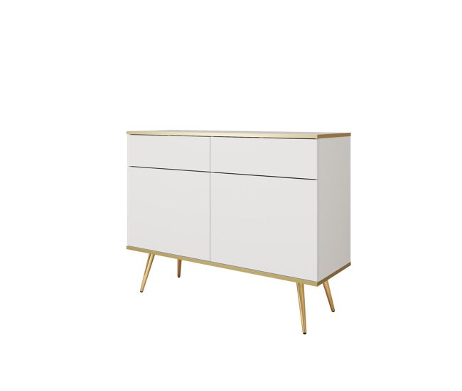 Aparador oro 107x39x85 blanco