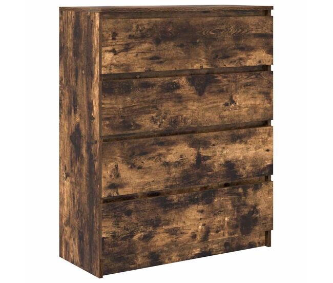 Aparador - mueble de almacenamiento roble ahumado 80x35x99 cm madera de ingeniería es4860