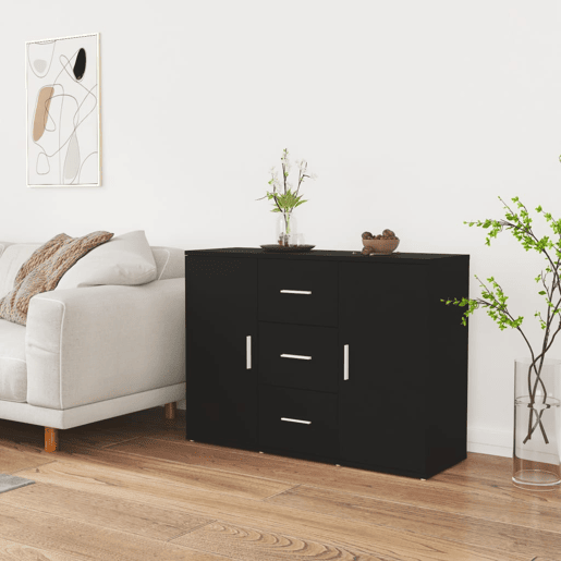 Aparador - Bufete - Móvei de apoio 91x29,5x65 cm derivados de madeira preto pt2979