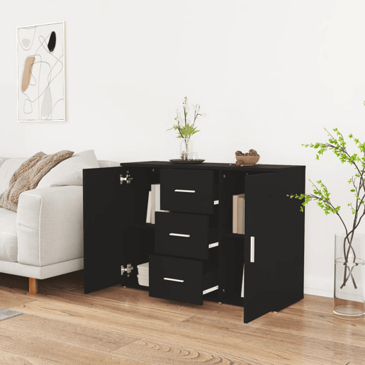 Aparador - Bufete - Móvei de apoio 91x29,5x65 cm derivados de madeira preto pt2979