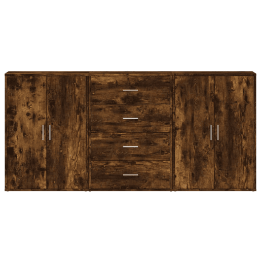 Aparadores - Bufetes - Móveis de apoio 3 pcs 60x31x84 cm derivados madeira carvalho fumado pt5325 Aparadores - Bufetes - Móveis de apoio 3 pcs 60x31x84 cm derivados madeira carvalho fumado pt5325