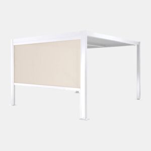 Pérgola bioclimática em alumínio 3x3m + 1 estore 3m Branco - 292x292x224 cm