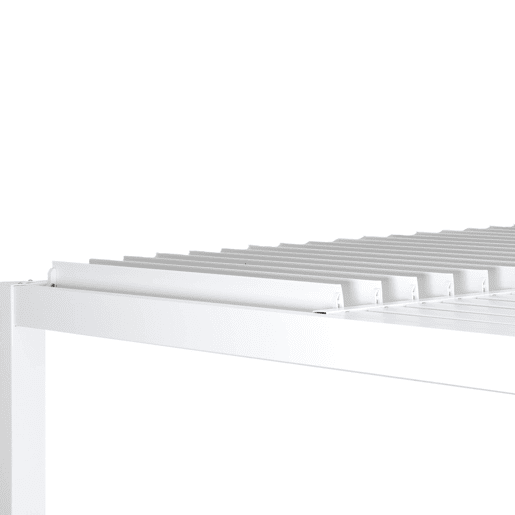 Pérgola bioclimática em alumínio 3x3m + 1 estore 3m Branco - 292x292x224 cm