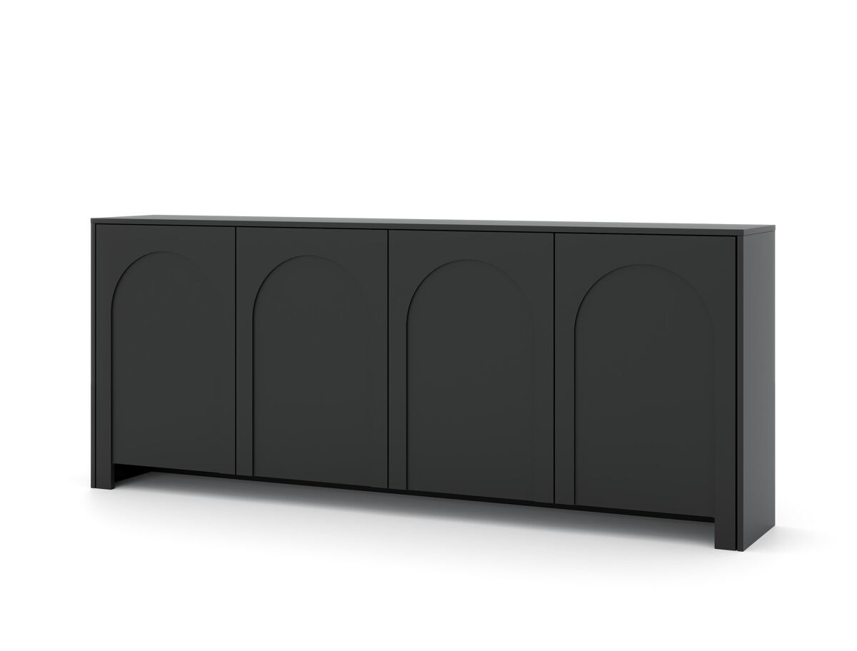 Aparador arco 204x35x83 negro, dorado
