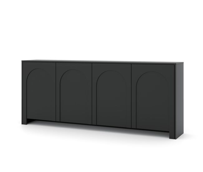 Aparador arco 204x35x83 negro, dorado