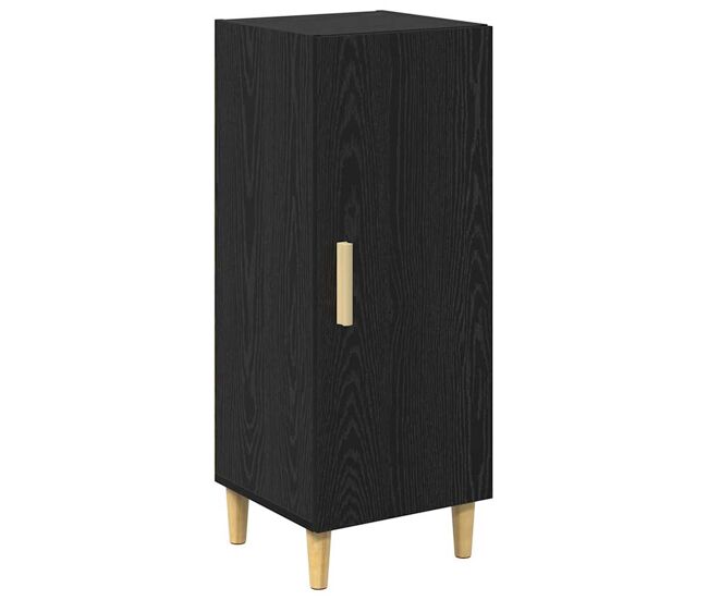 Aparador - mueble de almacenamiento roble negro 34,5 x 34 x 90 cm madera de ingeniería es4963