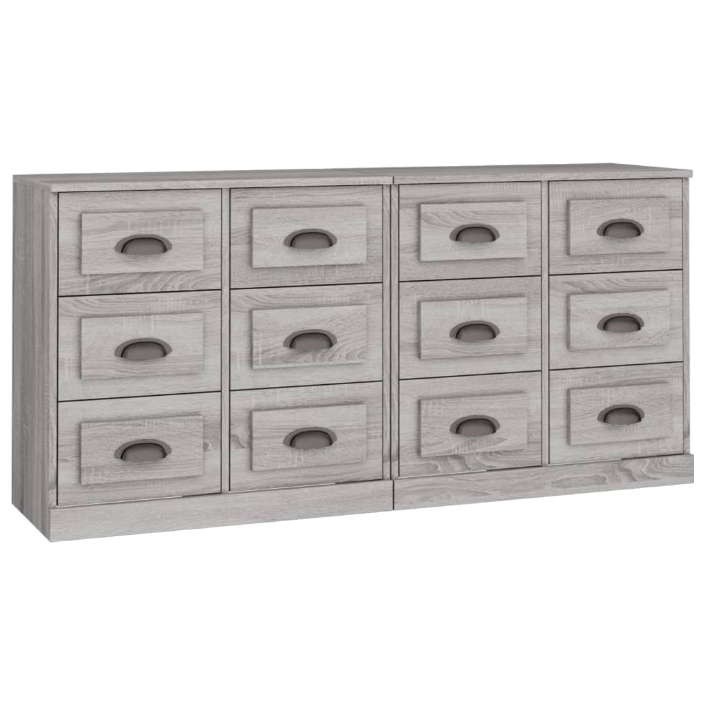 Aparador - Mueble de almacenamiento 2 uds 70 Roble/ Gris