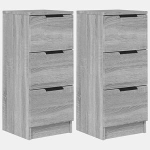 Aparadores - Bufetes - Móveis de apoio 2 pcs 30x30x70 cm madeira processada sonoma cinza pt5136