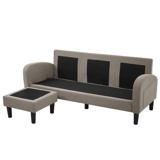 Sofá de canto em L 3 lugares 166x118x77 cm - modular algodão-linho - cinza escuro antigo