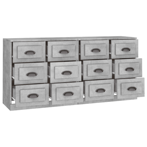 Aparadores - Bufetes - Móveis de apoio 2 pcs derivados de madeira cinzento cimento pt5120