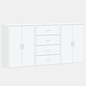 Aparadores - Bufetes - Móveis de apoio 3 pcs 60x31x84 cm derivados de madeira branco pt5327