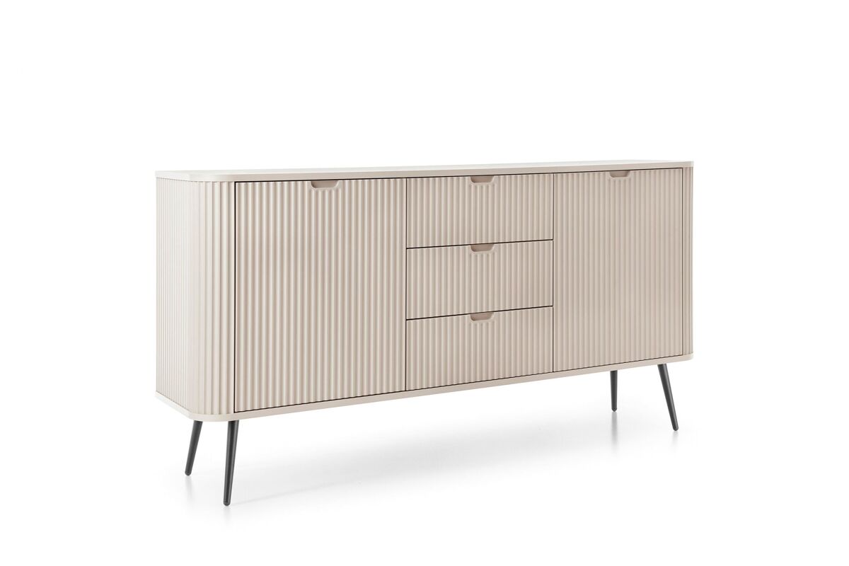 Aparador zova 168x39x87 beige, negro