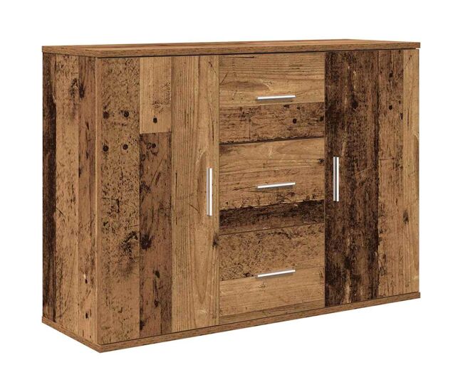 Aparador - mueble de almacenamiento de madera de ingeniería envejecida 90x29,5x65 cm es3257