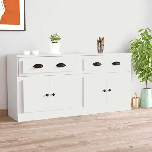 Aparadores - Bufetes - Móveis de apoio 2 pcs derivados de madeira branco pt5081