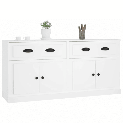 Aparadores - Bufetes - Móveis de apoio 2 pcs derivados de madeira branco pt5081