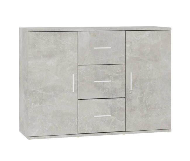 Aparador - mueble de almacenamiento de madera contrachapada gris hormigón 91x29,5x65 cm es2852