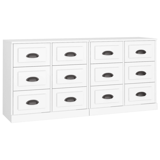 Aparadores - Bufetes - Móveis de apoio 2 pcs derivados de madeira branco pt5082