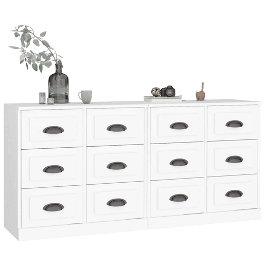 Aparadores - Bufetes - Móveis de apoio 2 pcs derivados de madeira branco pt5082