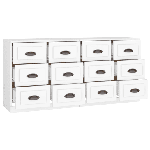 Aparadores - Bufetes - Móveis de apoio 2 pcs derivados de madeira branco pt5082