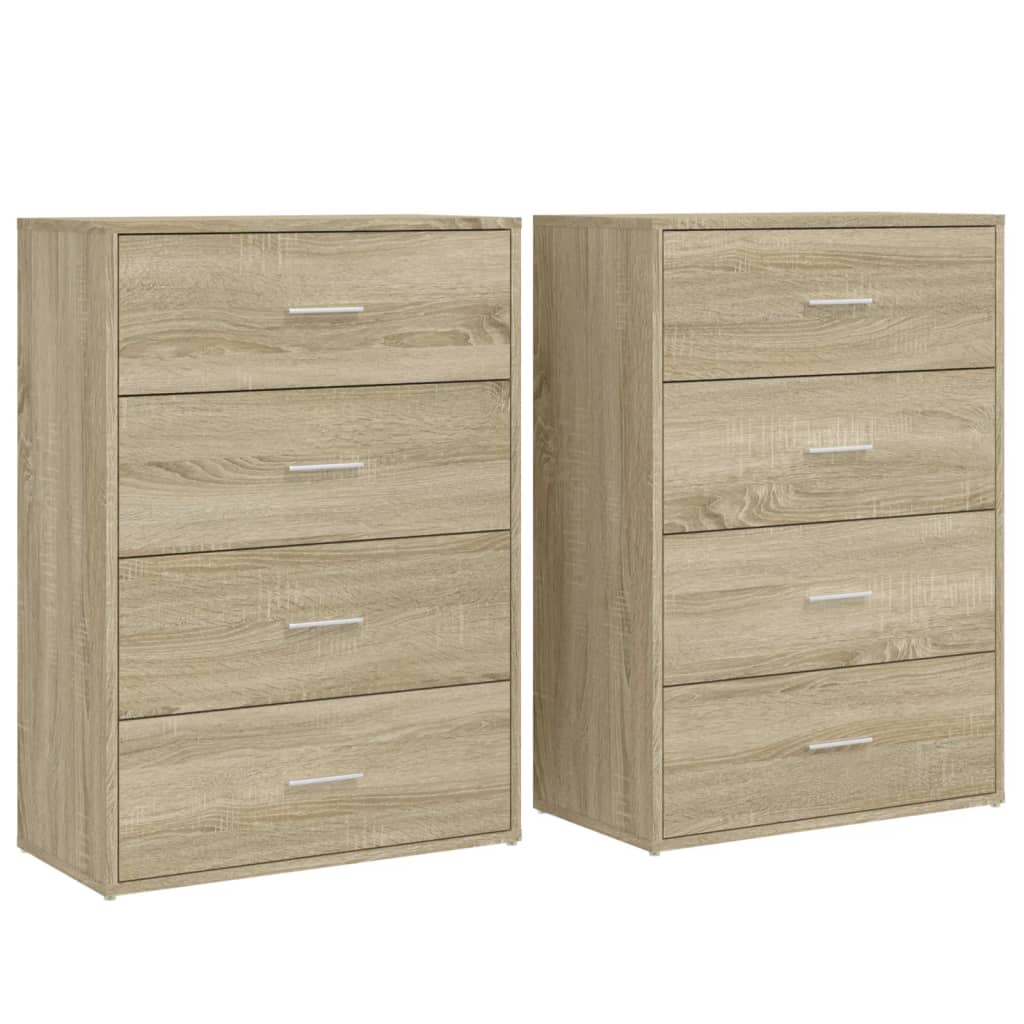Aparador - Mueble de almacenamiento 2 uds 60 Madera Clara