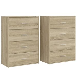 Aparadores - Bufetes - Móveis de apoio 2 pcs 60x31x84 cm derivados madeira carvalho sonoma pt5229