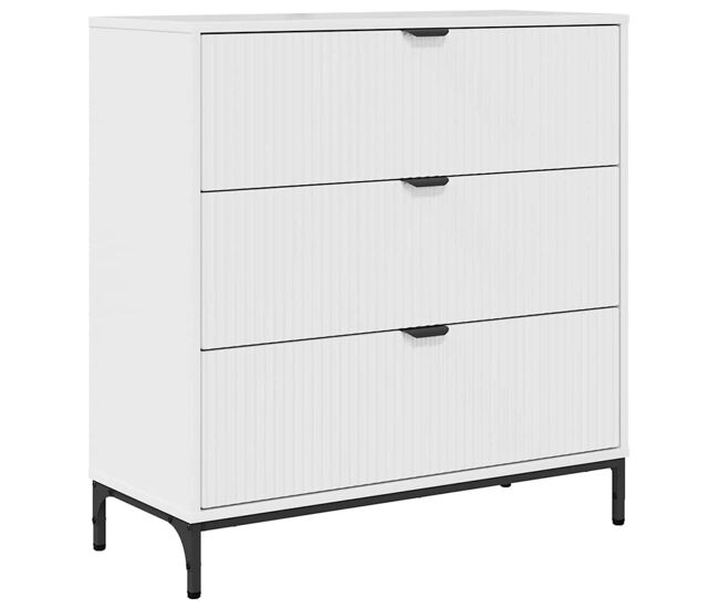 Aparador - mueble de almacenamiento brillante 79,5 x 33 x 82 cm madera de ingeniería es1678