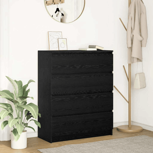 Aparador - Bufete - Móvei de apoio 80x35x99 cm derivados de madeira carvalho preto pt3830