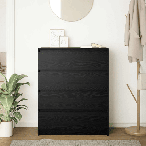 Aparador - Bufete - Móvei de apoio 80x35x99 cm derivados de madeira carvalho preto pt3830