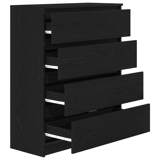 Aparador - Bufete - Móvei de apoio 80x35x99 cm derivados de madeira carvalho preto pt3830